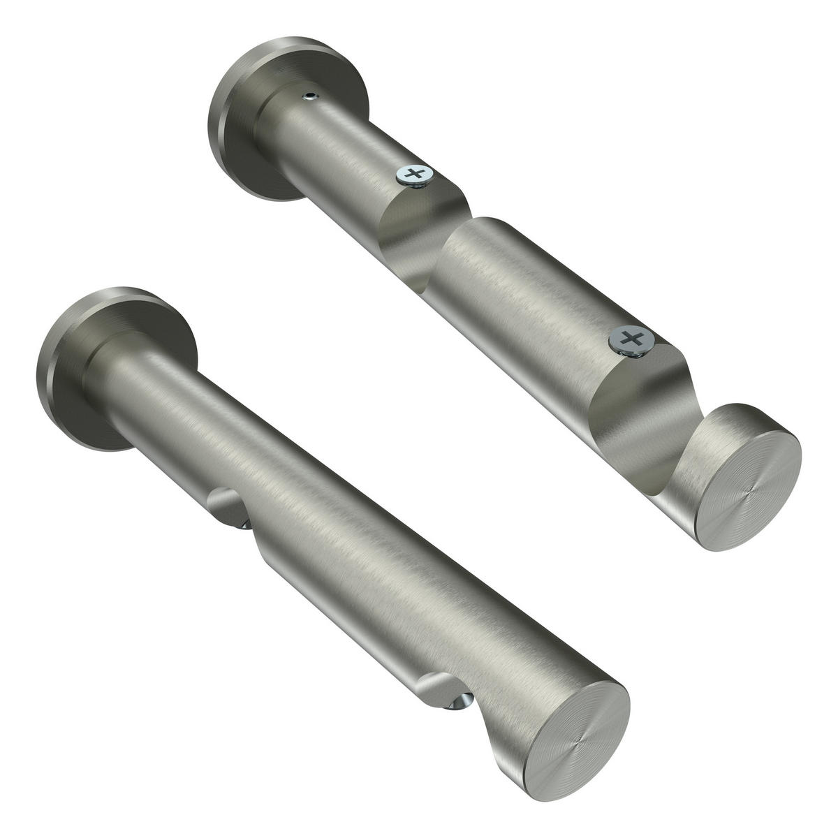 GARDINENSTANGE INNENLAUF Platon Samanto 100 cm, 2-läufig, 20 mm Ø Edelstahl-Optik - Edelstahlfarben, Metall (100cm) - INTERDECO