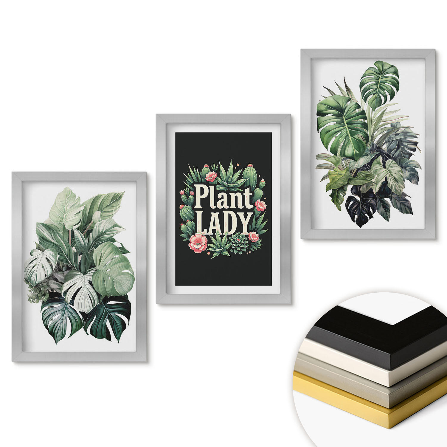 ArtPrintCave Wandbilder Silber 20x30 cm