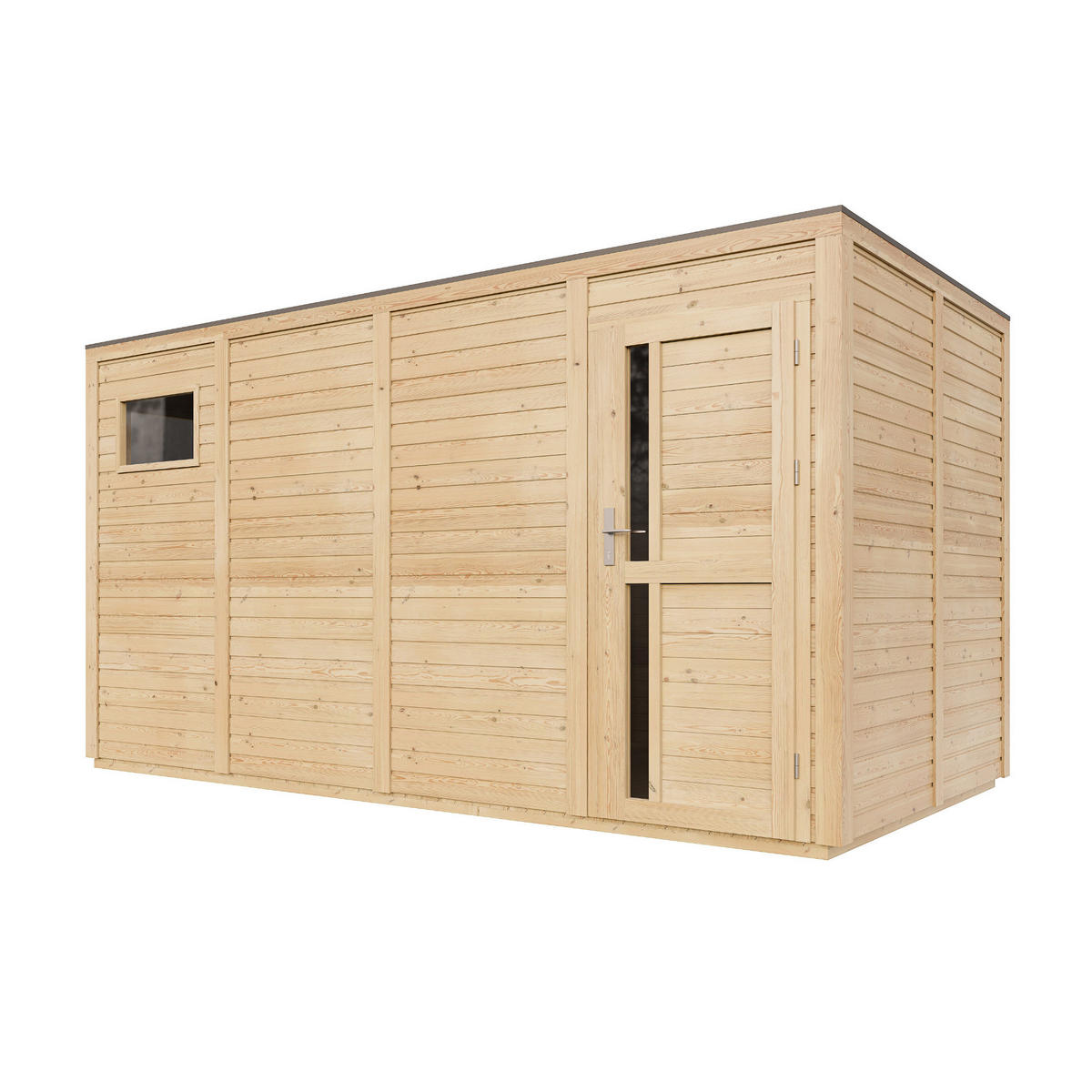 GARTENHAUS Holz 8,16 m² M327F1+M327G - Naturfarben, Holz (404/216/202cm) - Timbela