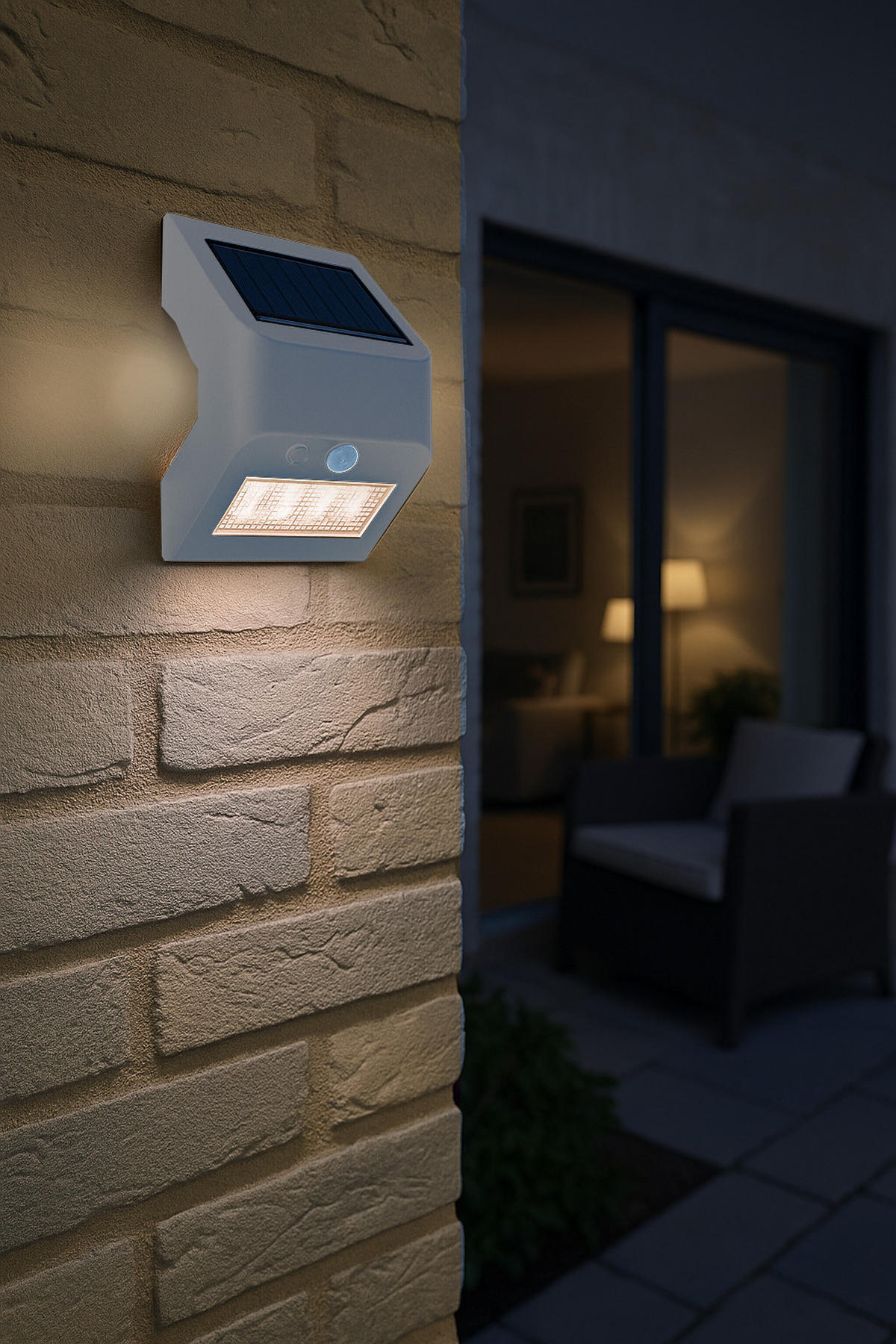 LED Solar-Wandleuchte mit Bewegungsmelder & Dämmerungssensor – ideal für Eingangsbereiche, Treppen & Terrassen weiß warmweiß - Weiß, Kunststoff (5.3/11.5/10cm) - Northpoint