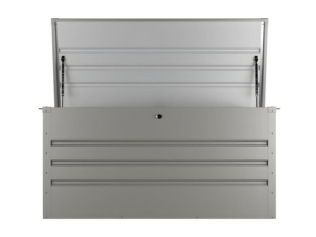 GARTEN-AUFBEWAHRUNGSBOX - Stahl - Volumen 400L - Grau - TOMASO - Grau, Metall (61/62/132cm) - Vente-Unique