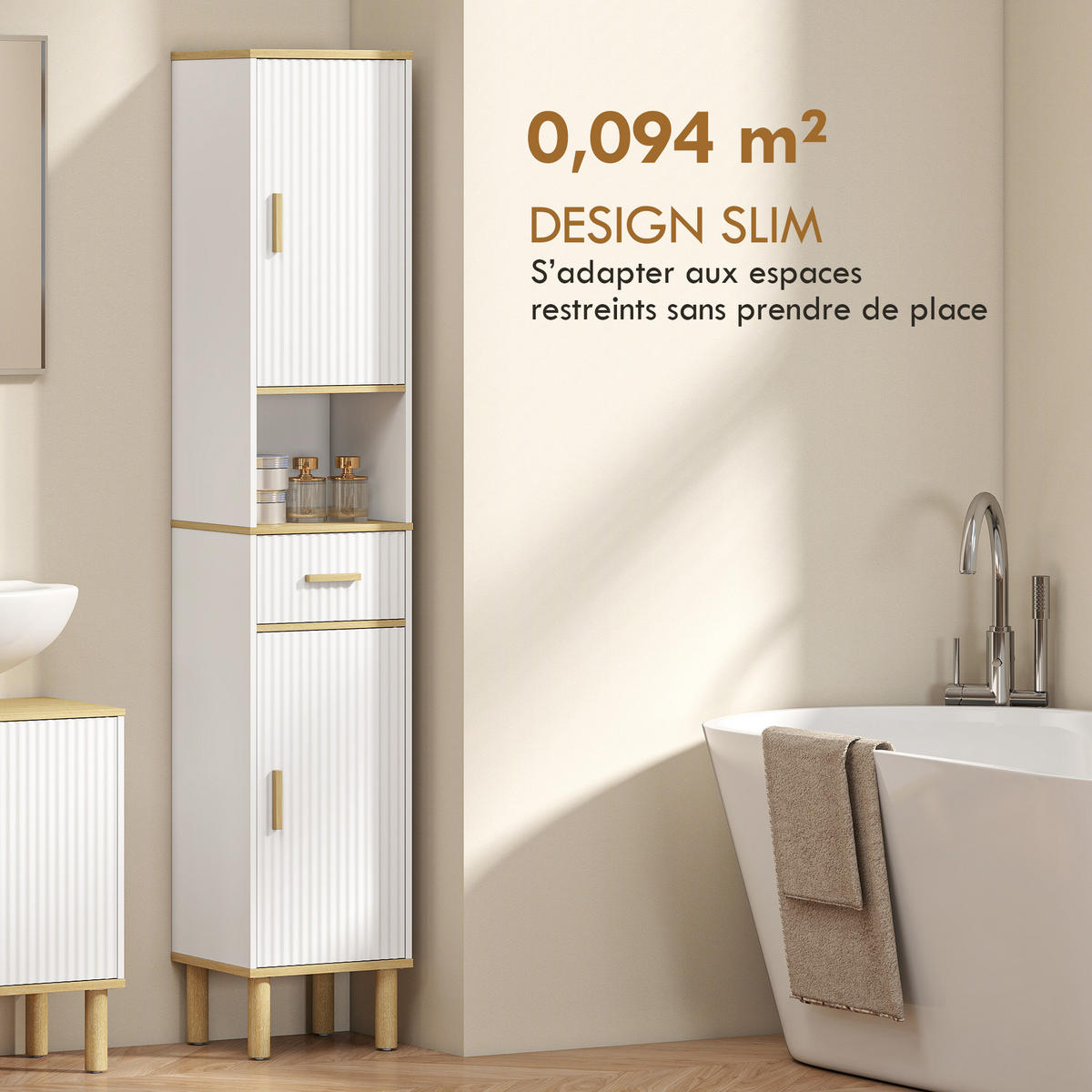 HOCHSCHRANK DE-12545 2 Türen, Schublade, offenes Fach, Weiß - Weiß, Holzwerkstoff (29.7/171.5/31.5cm) - ComfortXL