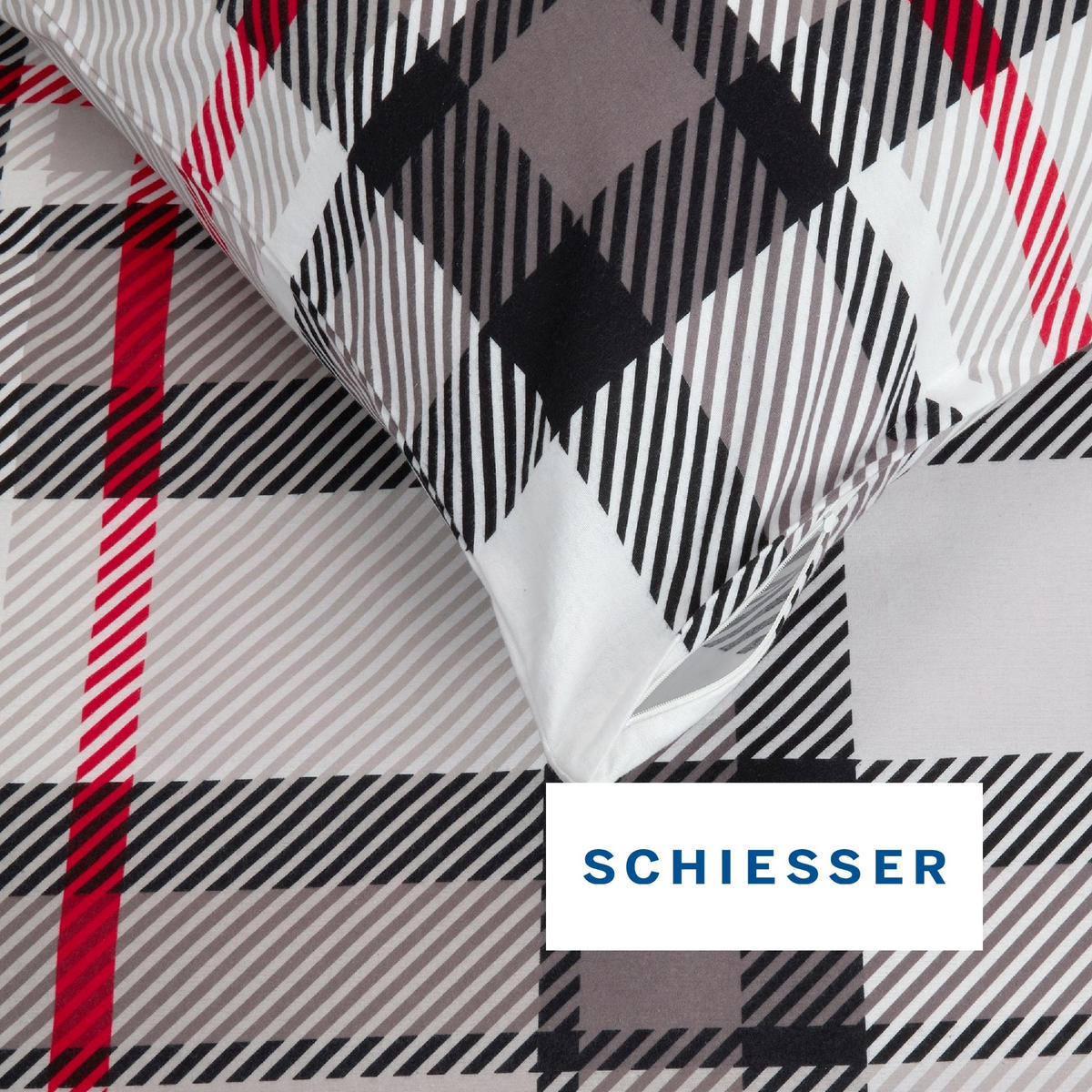 BETTWÄSCHESET Talisa - Feinbiber - 2-teilig - 135x200 cm - Grau - Grau, Textil (135/200cm) - SCHIESSER
