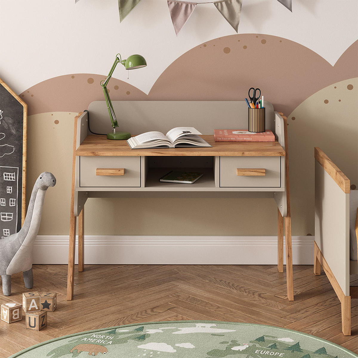 STŮL Malia Kašmír/Řemeselné - kašmírová/světle šedá, kompozitní dřevo (51/97/80cm) - VitaliSpa