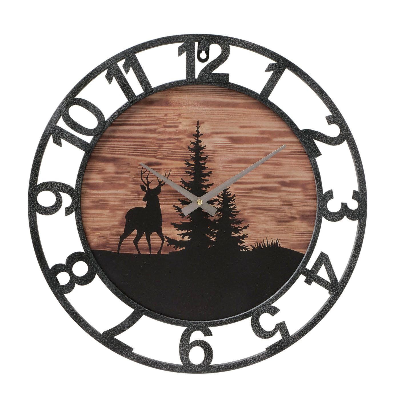 WANDUHR Wintermotiv Ludwig Ø 45 cm - Schwarz, Holzwerkstoff (45/4/45cm) - Boltze Home