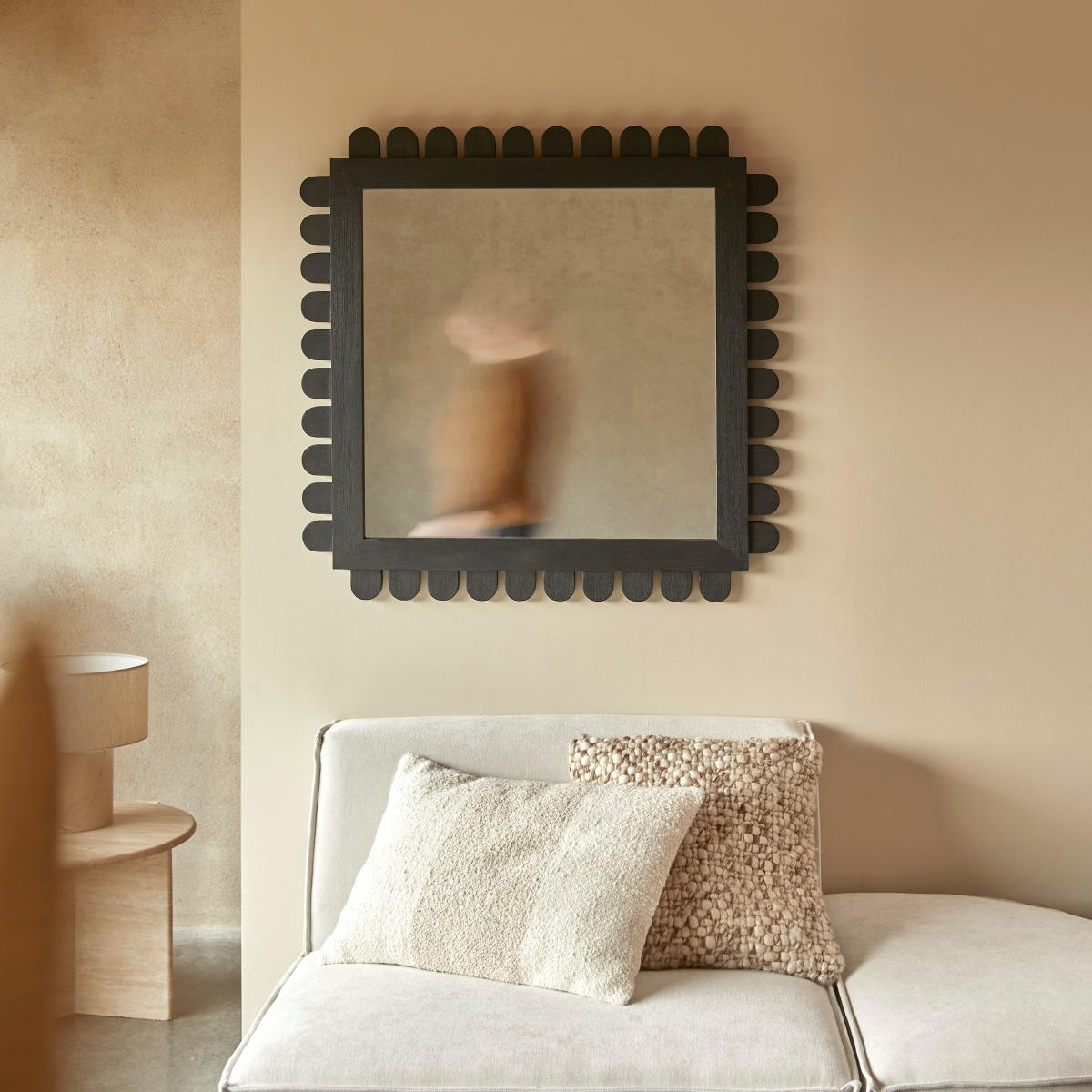 SPIEGEL Luca Schwarz aus Dunkles Mindiholz - Schwarz, Holz (92/92/4cm) - Tikamoon