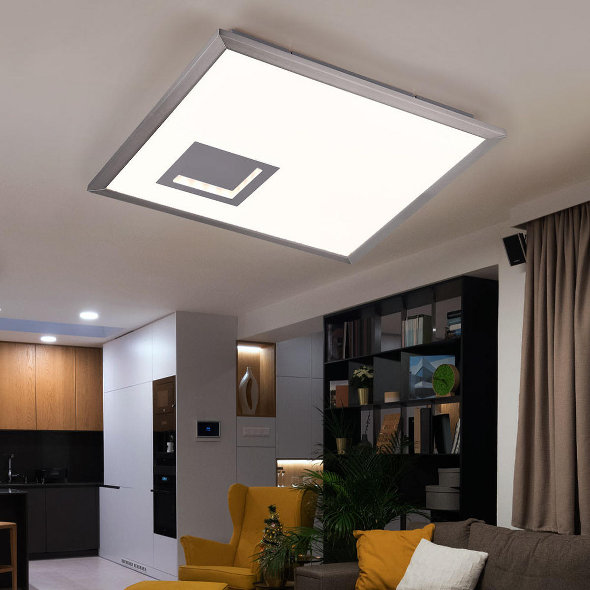 LED DECKENLEUCHTE PORTLAND Silber - Silberfarben, Metall (45/45/4cm)