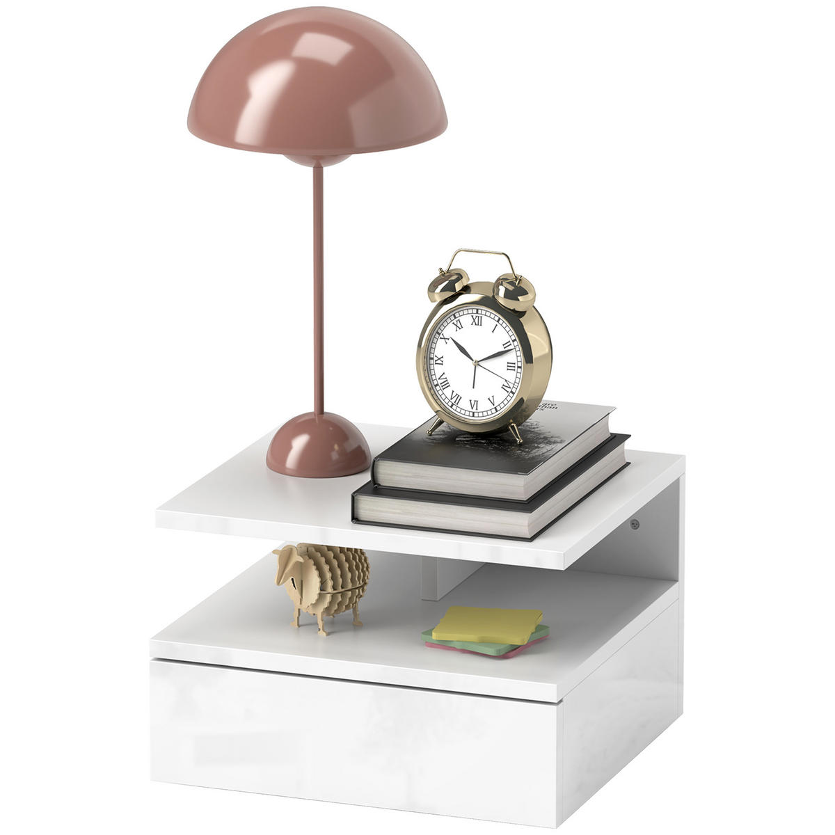 NACHTTISCH Glänzend weiß 1 Stück - Weiß, Kunststoff (32/22.5/35cm) - GiPP