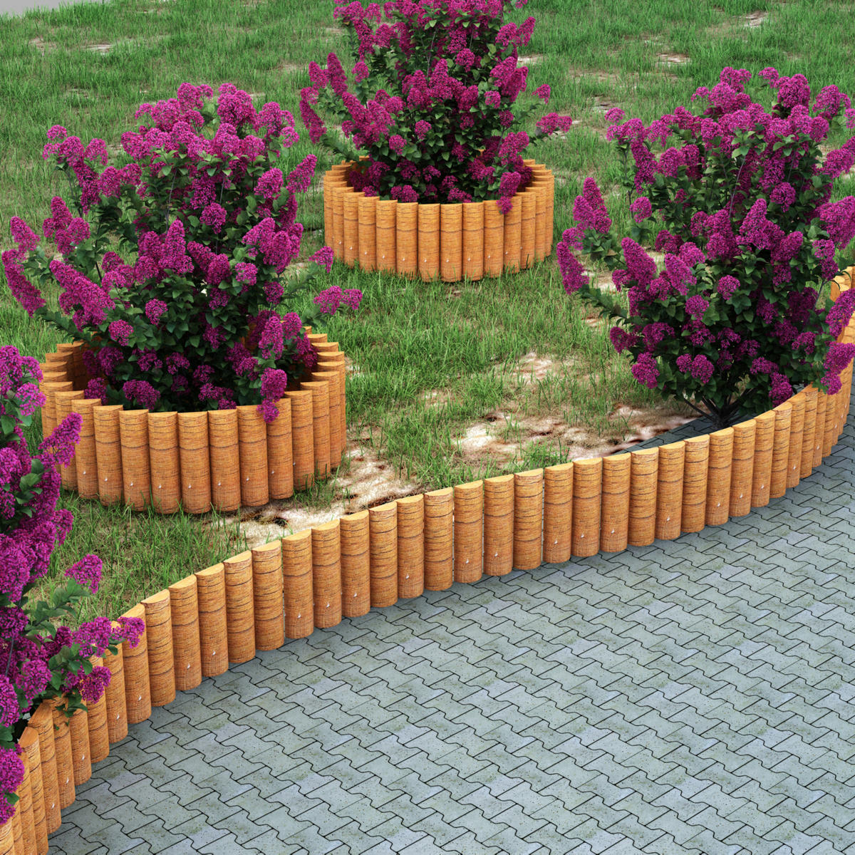 PALISADE Rotta - Naturfarben, Holz (150/20/1.8cm) - [en.casa]