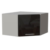 ECKHÄNGESCHRANK Essen W10/60/36 Schwarz Hochglanz / Grau Matt 60 / 60 / 36cm - Schwarz Hochglanz/Schwarz, Holz/Holzwerkstoff (60/36/60cm) - Feldmann-Wohnen