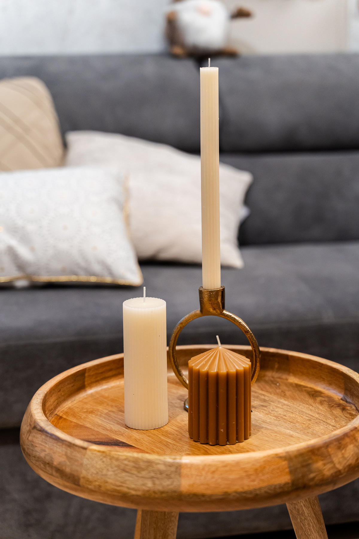 STABKERZE Demi 2,1/2,1/26 cm - Beige, Paraffin (2.1/26/2.1cm) - Atmosphera Createur d´interieur