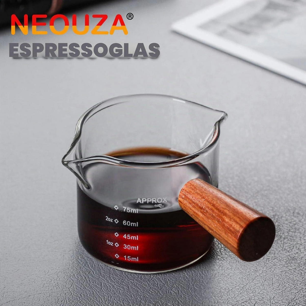 ESPRESSOGLAS mit Griff 75 ml Borosilikatglas - Transparent, Glas (0.075L)