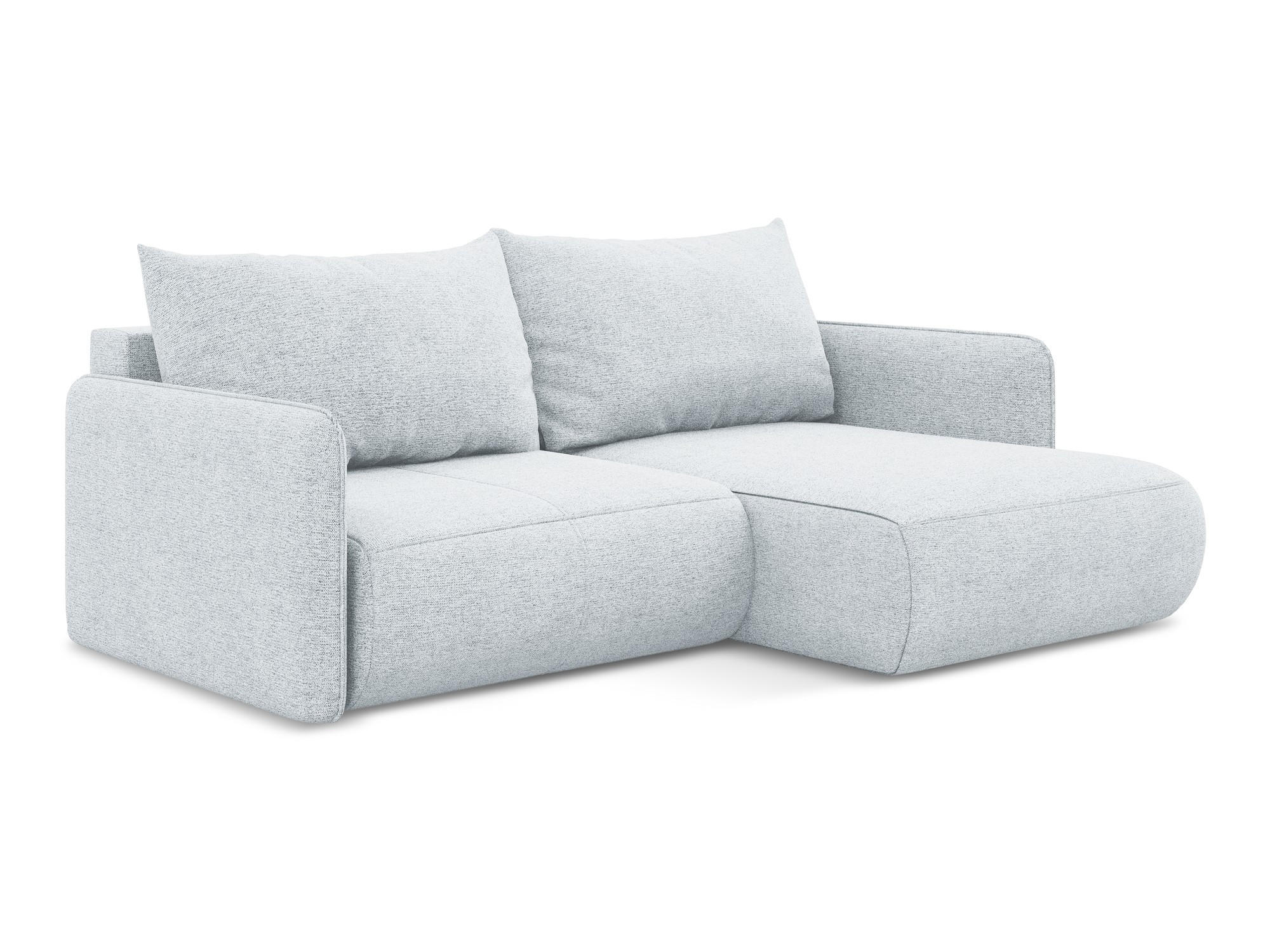 ECKSOFA mit Schlaffunktion Chenille Stoff Blau - Blau/Schwarz, Kunststoff/Textil (207/148cm) - Makamii