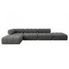 ECKSOFA modulares Sofa Kerru-L2 - 380x190x70 cm Dunkelgrau Velours - Dunkelgrau, Holzwerkstoff/Textil (380/190cm) - ALTDECOR