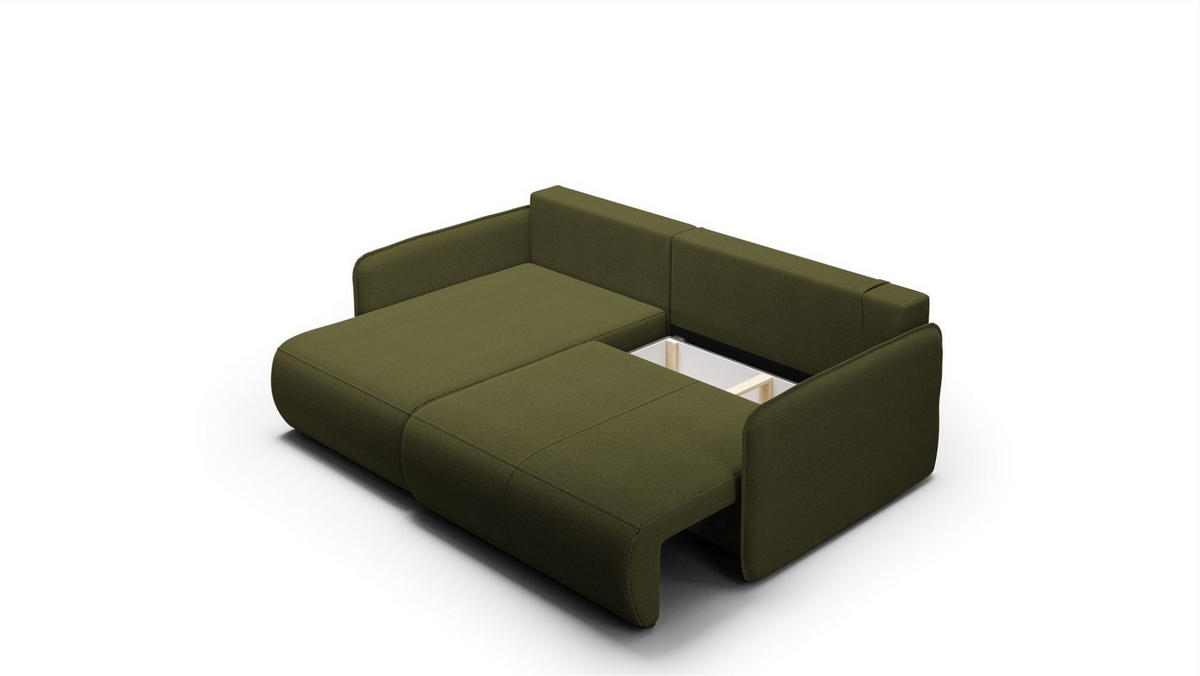 ECKSOFA Calgary - Grün, Holzwerkstoff/Textil (207/148cm) - Fun Möbel