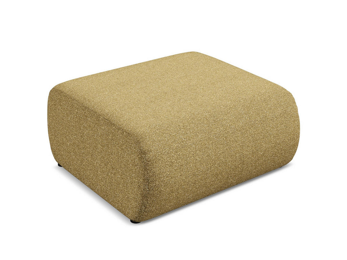 POUF Strukturstoff Stoff Gelb - Currygelb/Gelb, Kunststoff/Textil (94/40/89cm) - Makamii
