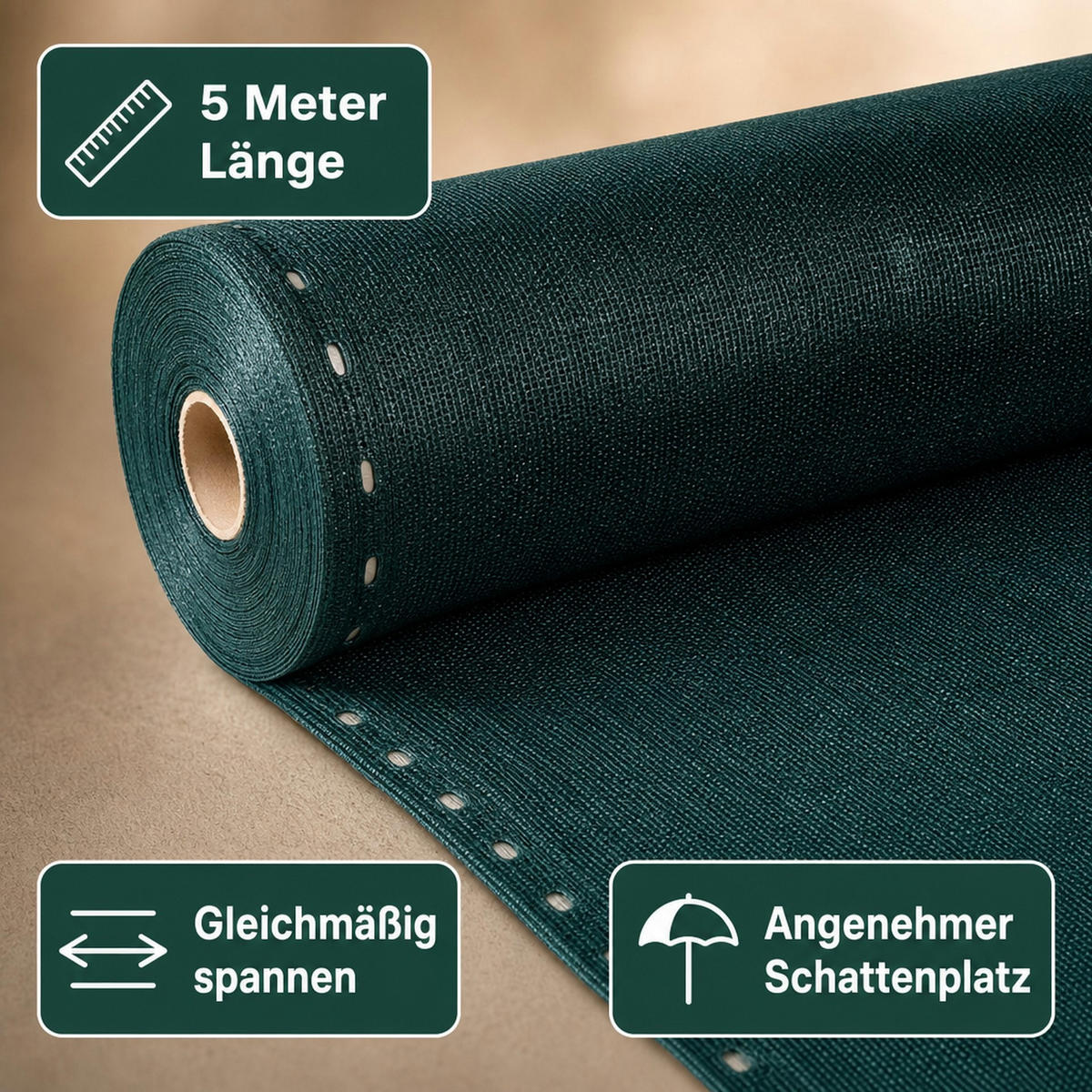 SICHTSCHUTZNETZ - Dunkelgrün, Kunststoff (120/120cm) - KLASEBO