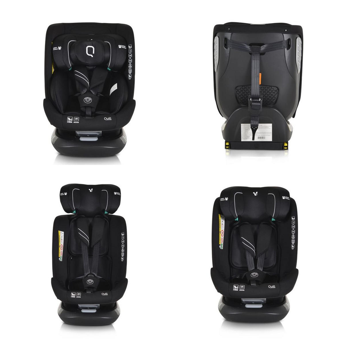 KINDERSITZ i-Size Quill schwarz (40-150cm) Gruppe 0/1/2/3, Isofix, 360° drehbar - Schwarz, Kunststoff (45/69/53cm) - Cangaroo
