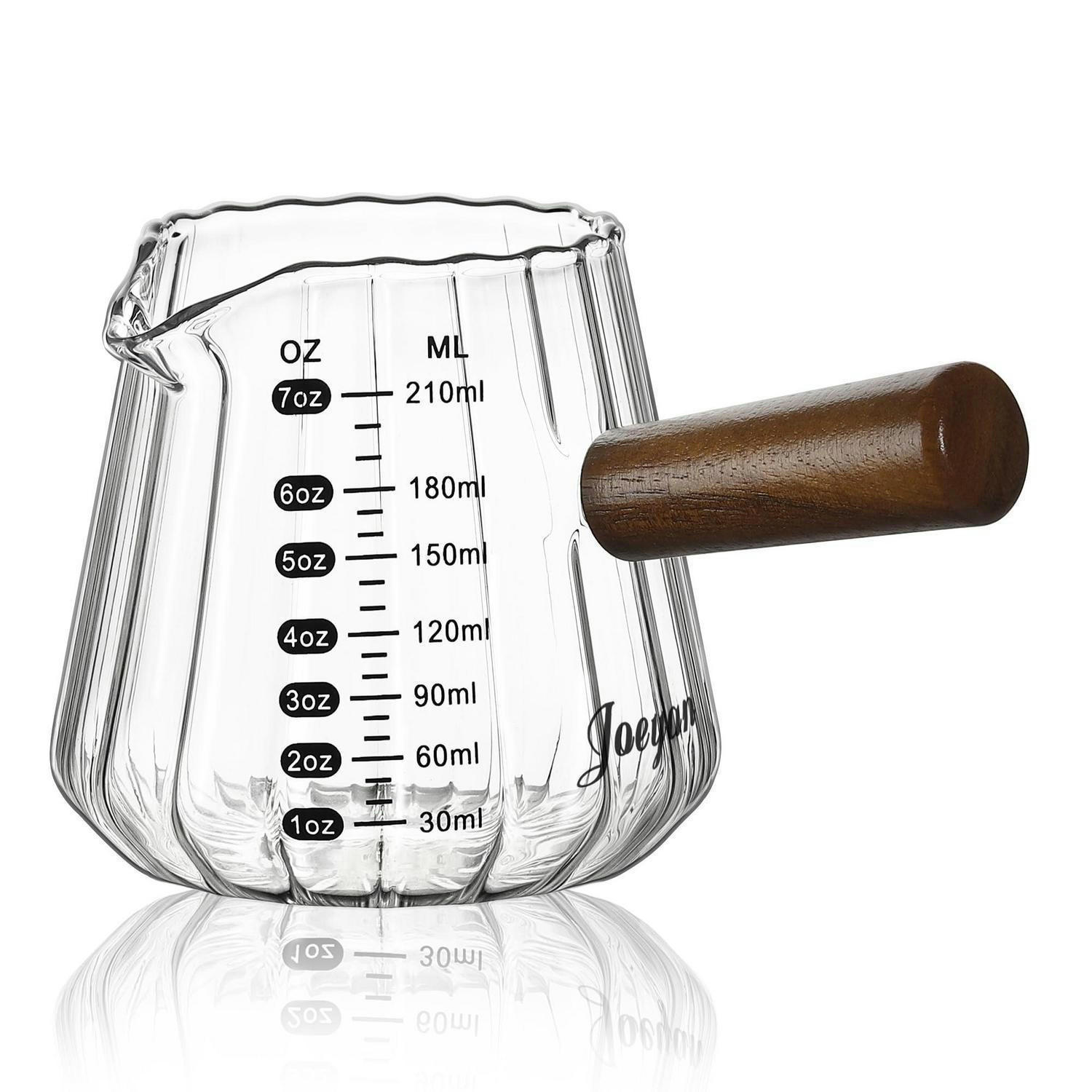 MESSBECHER mit Holzgriff 210 ml - Transparent, Glas (0.21L)