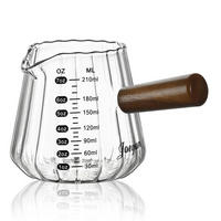 MESSBECHER mit Holzgriff 210 ml - Transparent, Glas (0.21L)