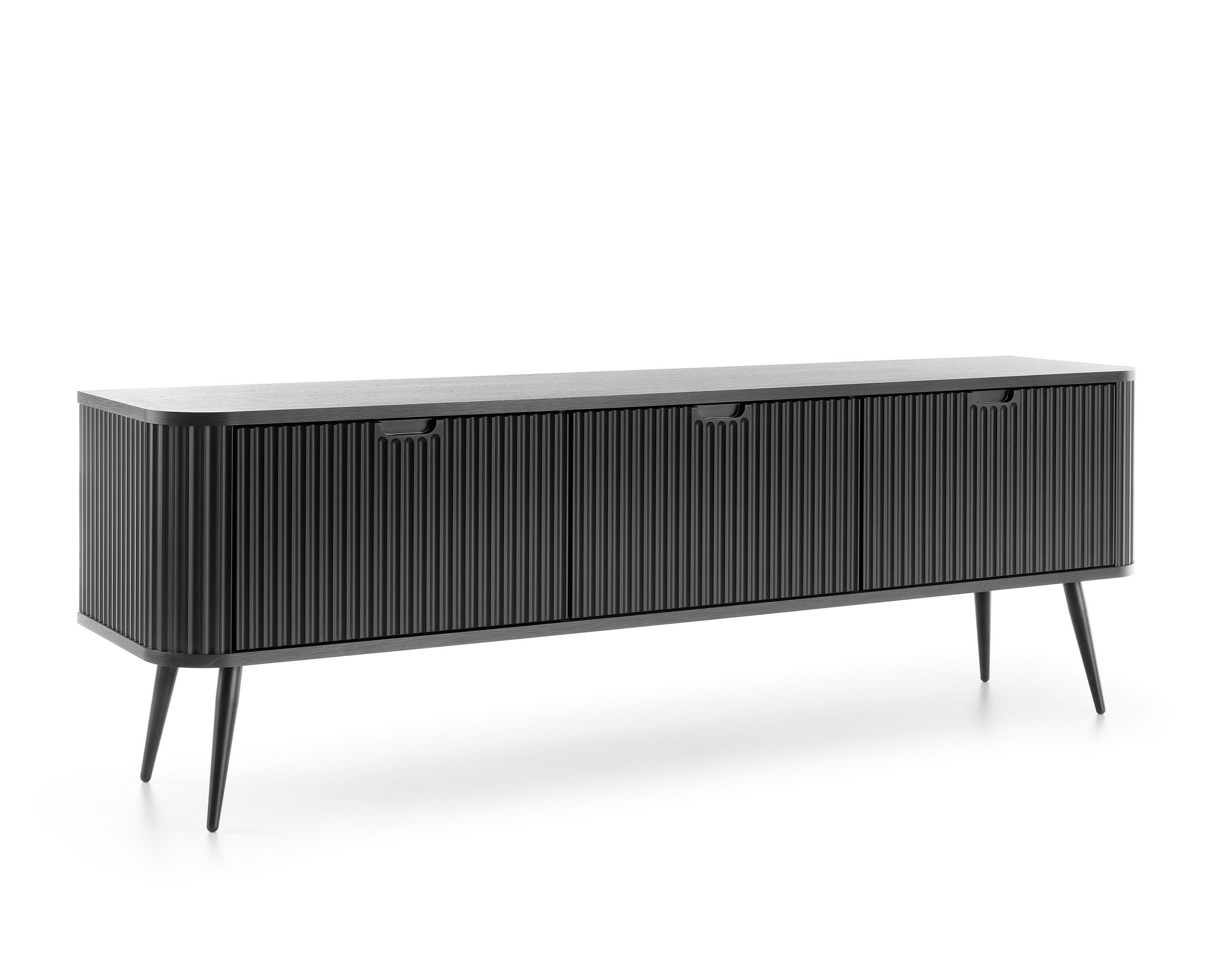 AX Living Lowboard Schwarz 168x56x39 cm