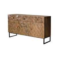 SIDEBOARD aus Mangoholz und Bronze - Dunkelbraun, Holz (42/80/142cm) - Giner y Colomer