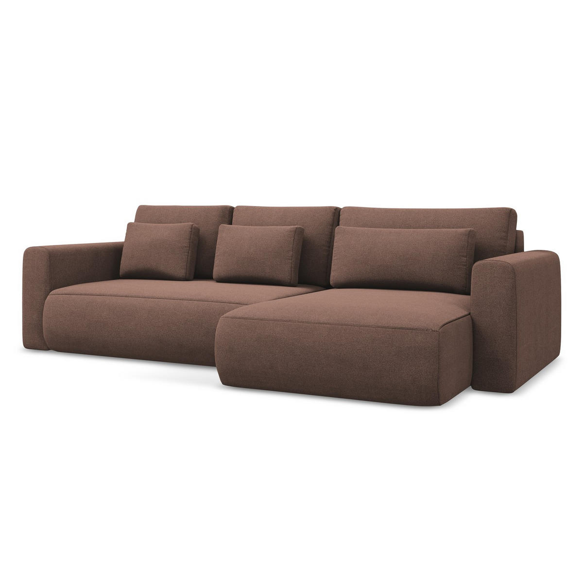 ECKSOFA mit Schlaffunktion Strukturstoff Stoff Pink - Pink/Hellrosa, Kunststoff/Textil (278/149cm) - LaMiaSofa