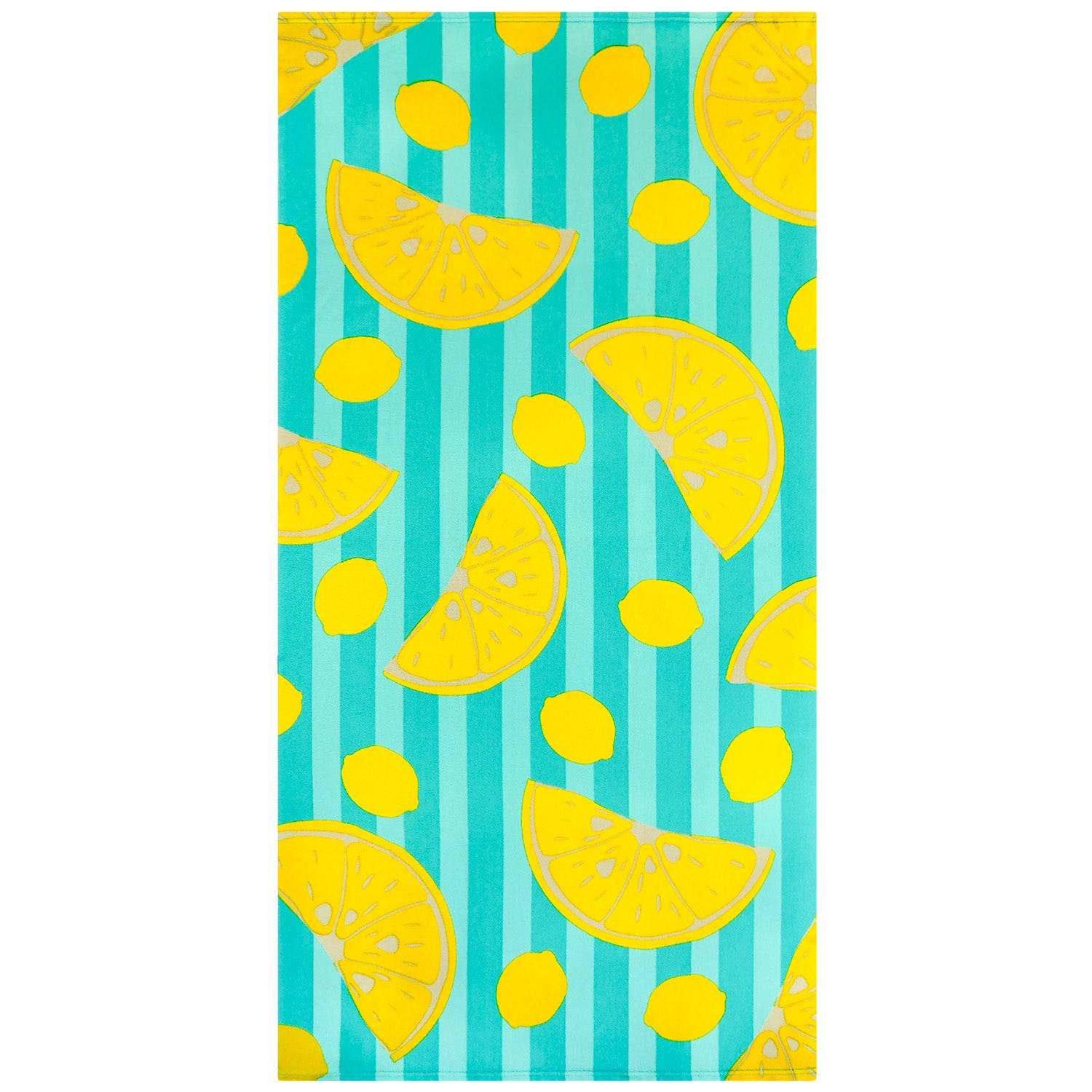 STRANDTUCH Mikrofaser Blau 75x150 220g/m² - Pop-Zitrone - Blau, Textil (150/75cm) - LE COMPTOIR DE LA PLAGE