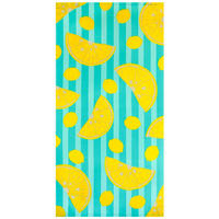 STRANDTUCH Mikrofaser Blau 75x150 220g/m² - Pop-Zitrone - Blau, Textil (150/75cm) - LE COMPTOIR DE LA PLAGE