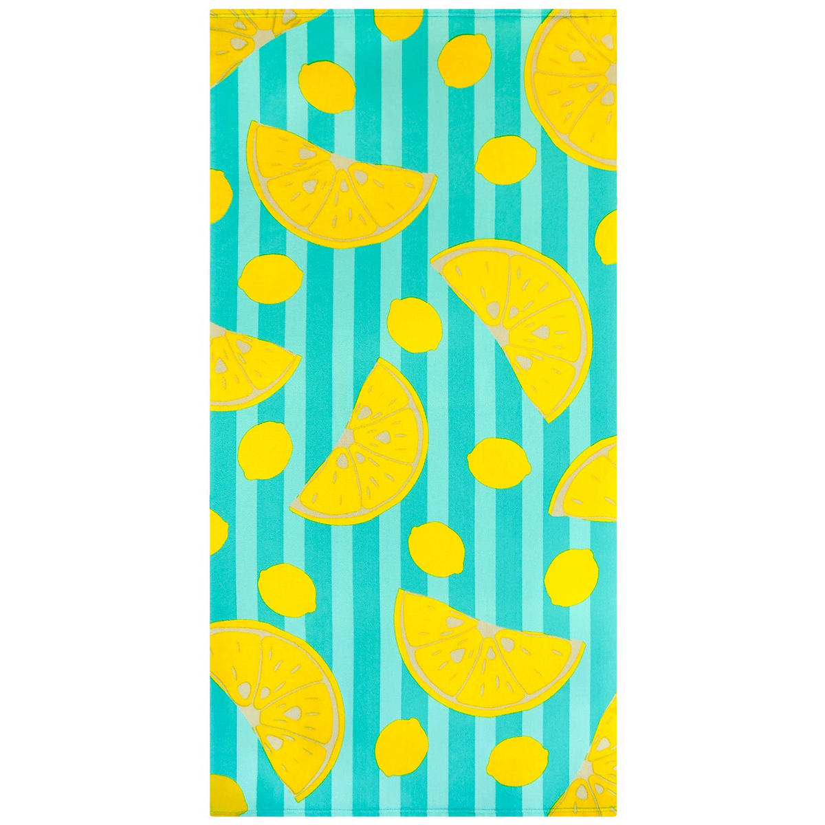 STRANDTUCH Mikrofaser Blau 75x150 220g/m² - Pop-Zitrone - Blau, Textil (150/75cm) - LE COMPTOIR DE LA PLAGE