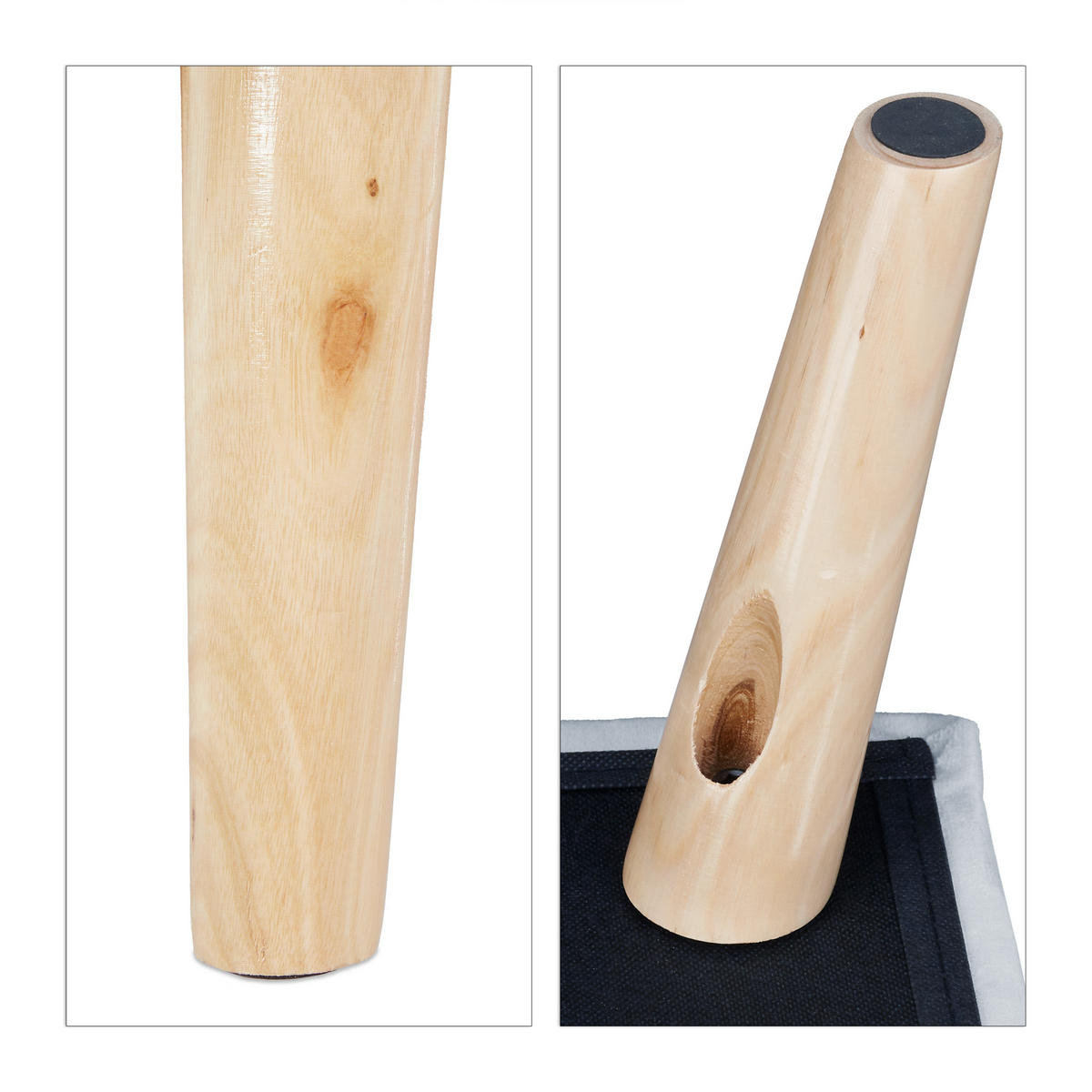 SAMTHOCKER - Grau, Holz/Holzwerkstoff (40/40/40cm) - Relaxdays