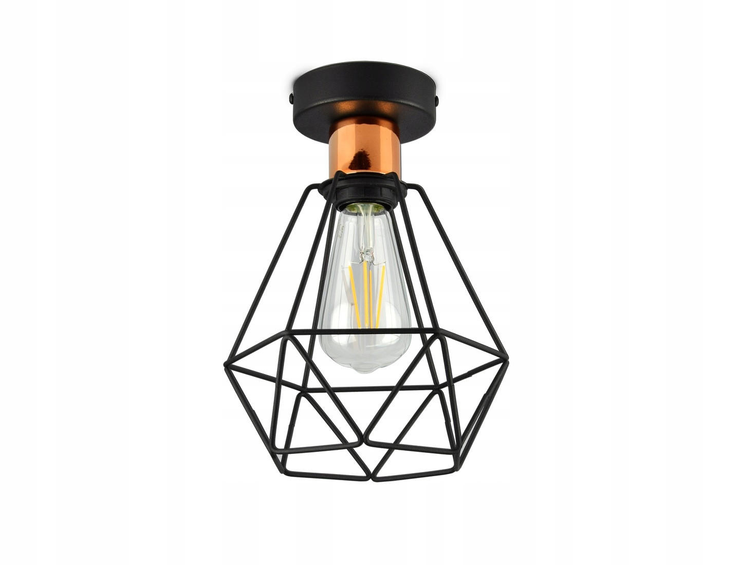 DECKENLEUCHTE EDISON II - Goldfarben/Schwarz, Metall (20/20/27cm) - kiki design