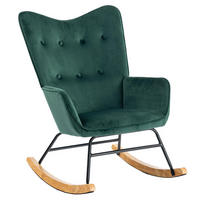 SCHAUKELSESSEL Samt Grün - Dunkelgrün/Eichefarben, Holz/Textil (61/85/81cm) - Urban Meuble