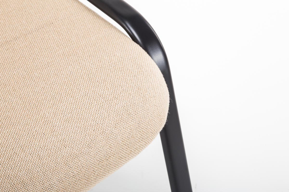 BESUCHERSTUHL Keen mit Stoffbezug, Gestell Schwarz / Bezug Creme - Schwarz/Naturfarben, Textil/Metall (53/83/53cm) - TPFLiving