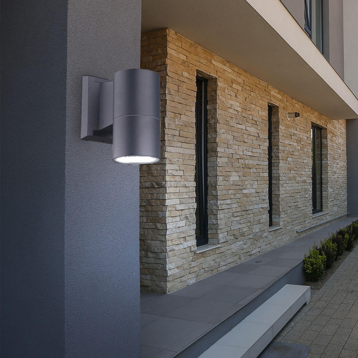 WANDLAMPE Aluminium Anthrazit Außenleuchte - Anthrazit, Glas (6/11/11.5cm)