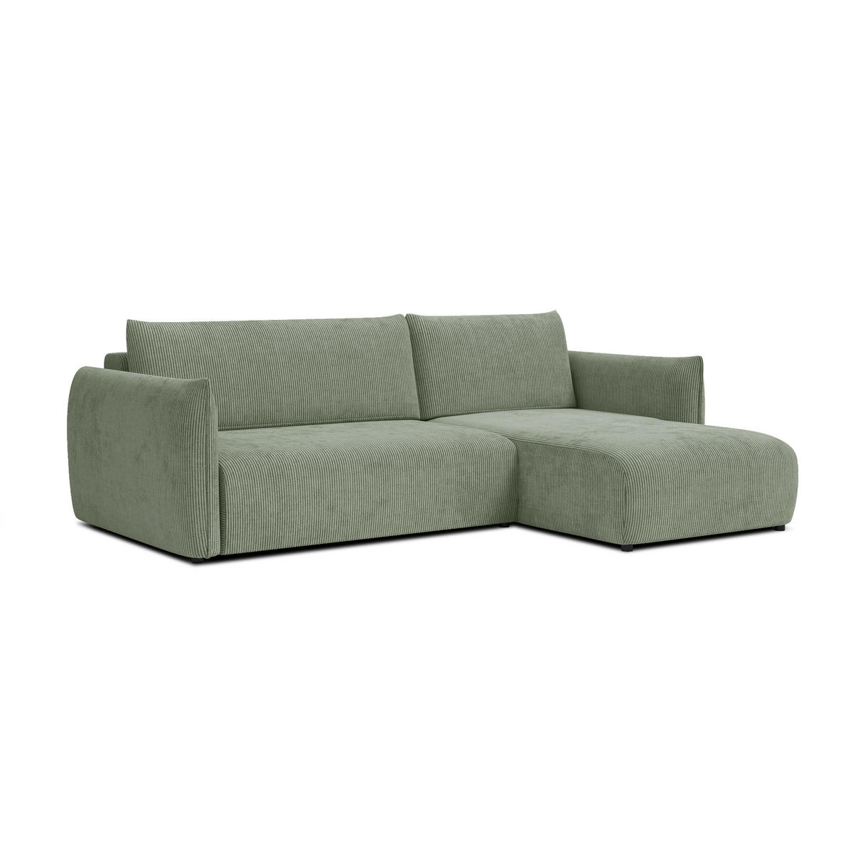 ECKSOFA TAUER 3-Sitzer links, mint - Schwarz/Grün, Holz/Textil (248/173cm) - Courtois Laville