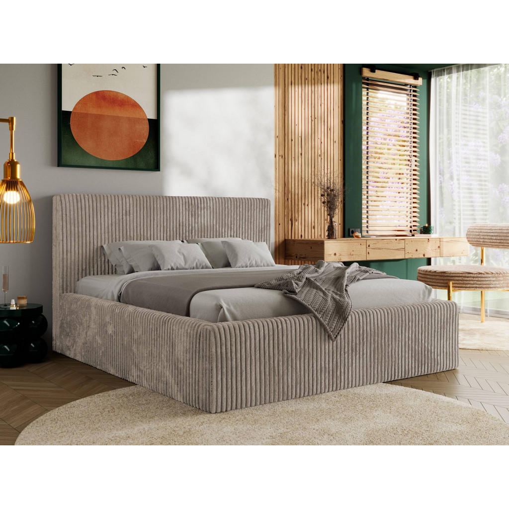 Thumbnail - MKS Polsterbett, Hellbraun, Textil, 2-Sitzer, H3 + H4, 7-Zonen, Rechteckig, 160x200 cm, Oeko-Tex®, Schlafzimmer, Betten,...