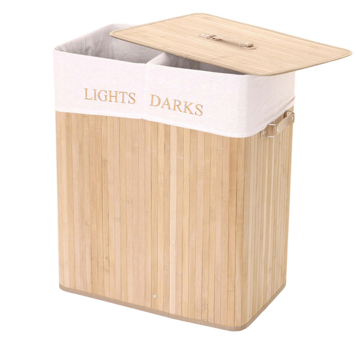 KOŠ NA PRÁDLO Dekor buk, krémovo biela - farba buka/krémová, drevo (55/63/34cm) - MCW