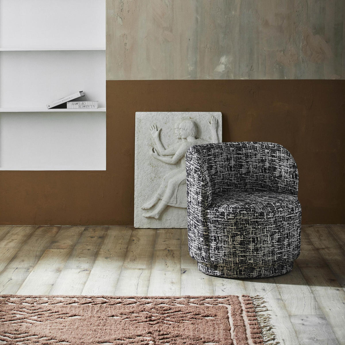 SESSEL BOMU Schwarz 75x72x80 cm - Schwarz, Textil (75/80/72cm) - FURNLUX