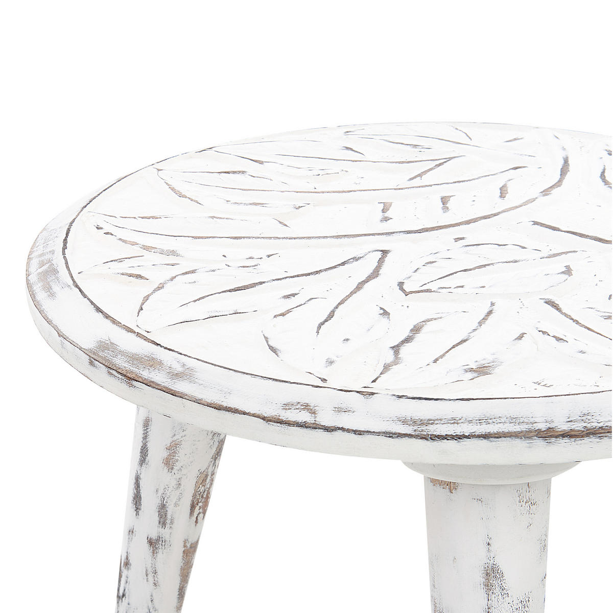 BEISTELLTISCH 2er-Set Rund Weiß Chandra - Weiß, Holz (45/45cm) - Beliani