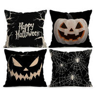 KISSENBEZUG 45 x 45 cm Halloween Kürbis Spinnennetz 4er Set - Multicolor, Textil (45/45cm)