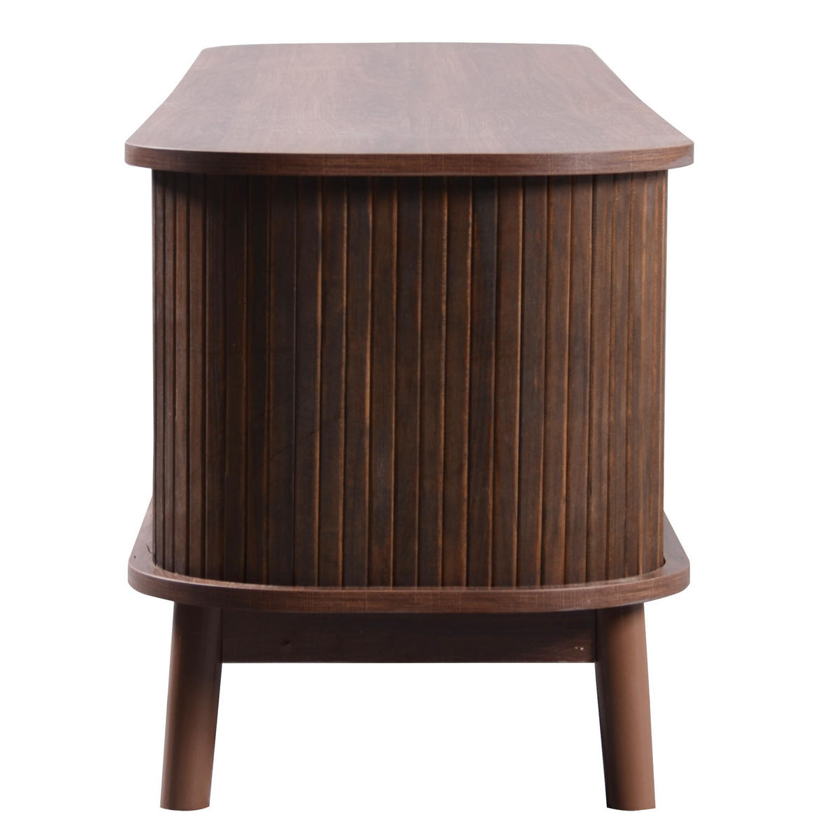 TV-SCHRANK Landhausstil Rattan-Front & Holztüren - Walnussfarben, Naturmaterialien/Holzwerkstoff (170/46/39.5cm) - Urban Meuble