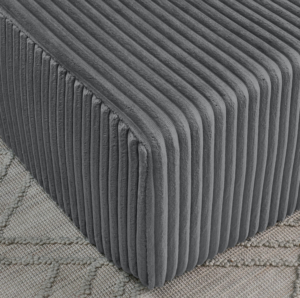 SOFA multifunktional 2-Sitzer Schlafsofa Kordstoff Gray - Grau, Textil (154/78/186cm) - Meubliv