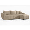 ECKSOFA L Form Malatya Hellbraun 246/145/82 cm stilvolle mit Schlaffunktion R - Hellbraun/Schwarz, Kunststoff/Textil (246/145cm) - AX Living