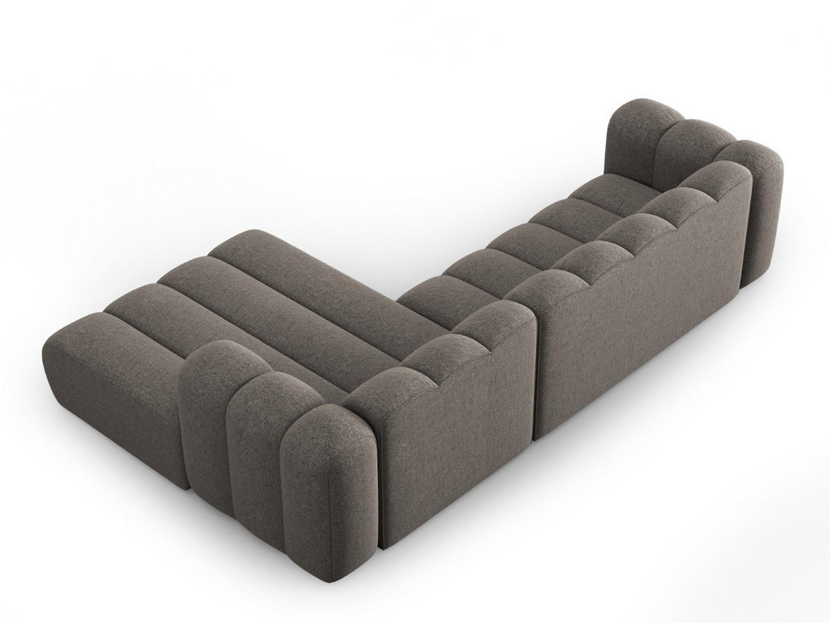 ECKSOFA modular rechts Lupine aus Chenille-Stoff grau 4 Sitzplätze - Grau, Textil (177/290cm) - Micadoni