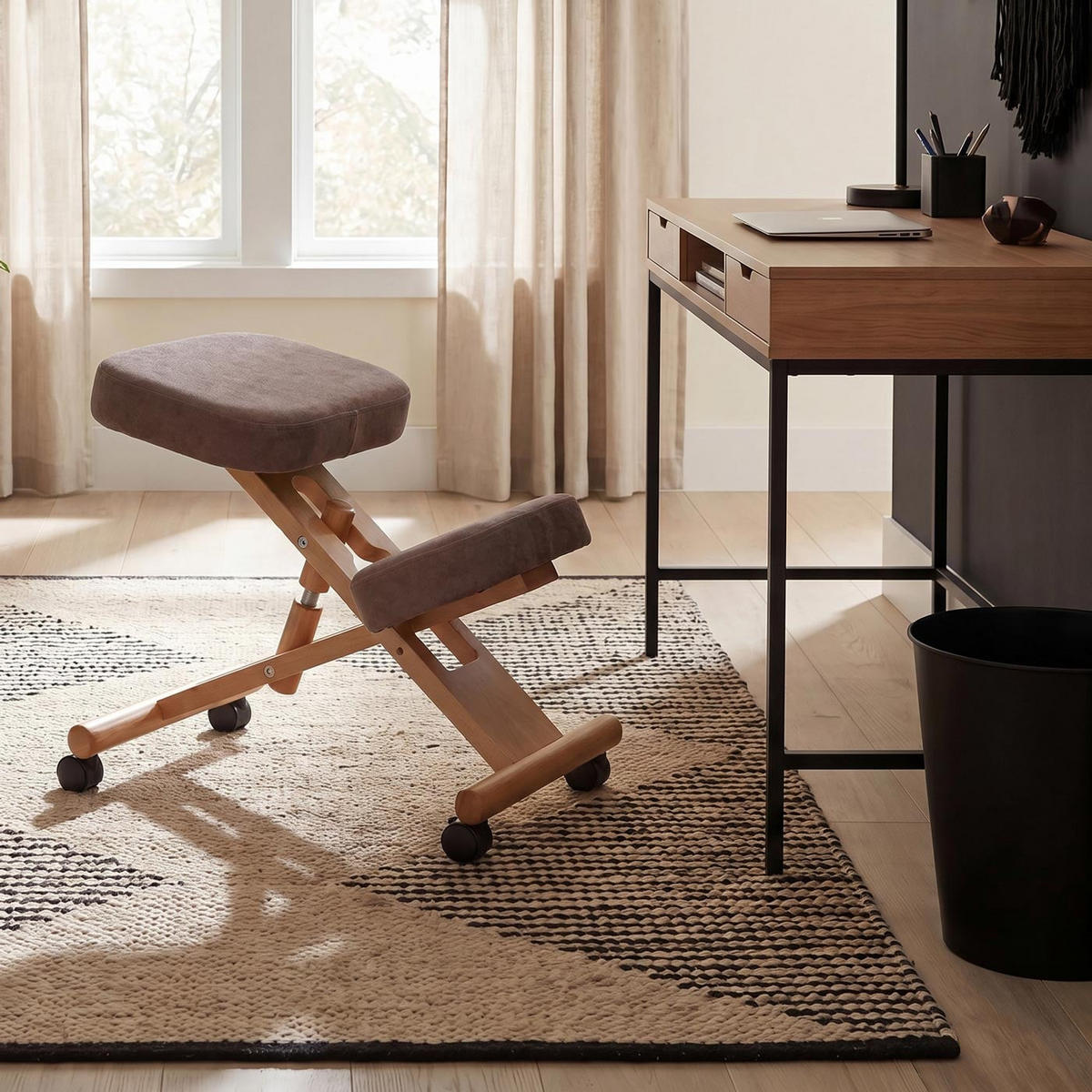 KNIESTUHL Braun - Braun, Textil (42/73/65cm) - MCW