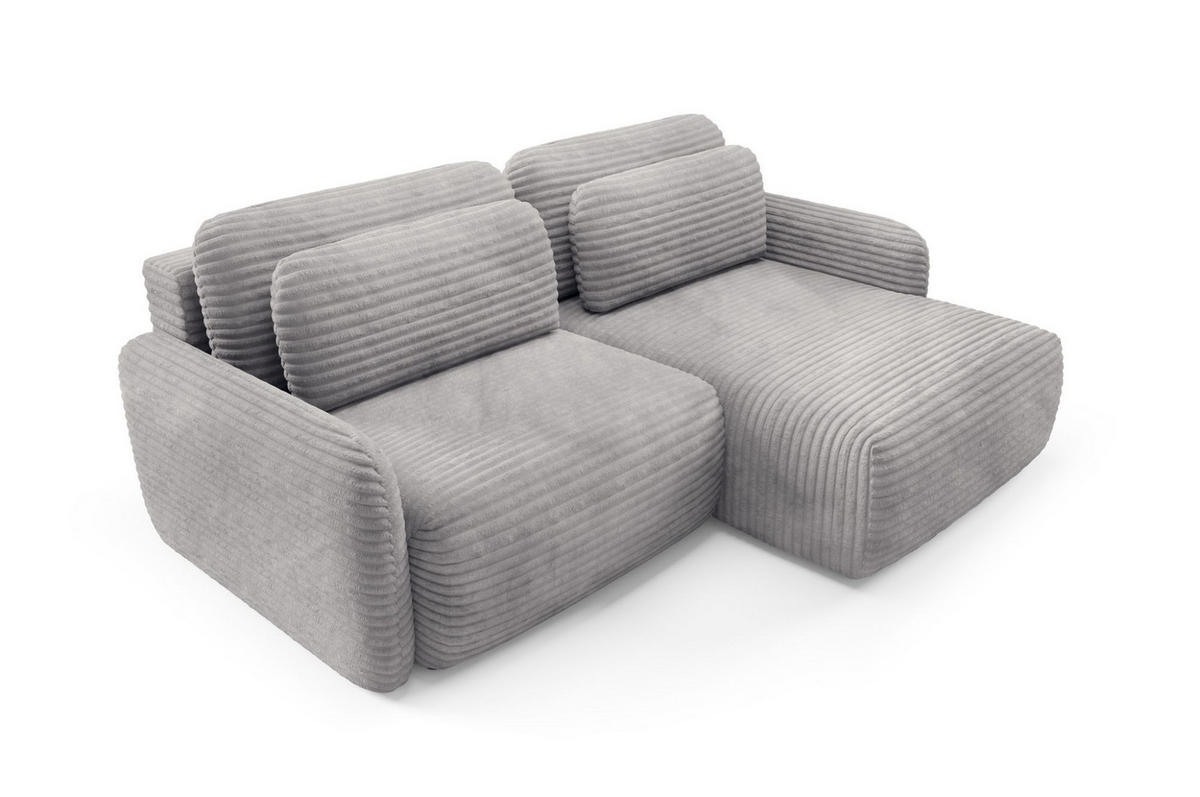 ECKSOFA Simone Mit Schlaffunktion - Grau, Holzwerkstoff/Textil (165/240cm) - Fun Möbel