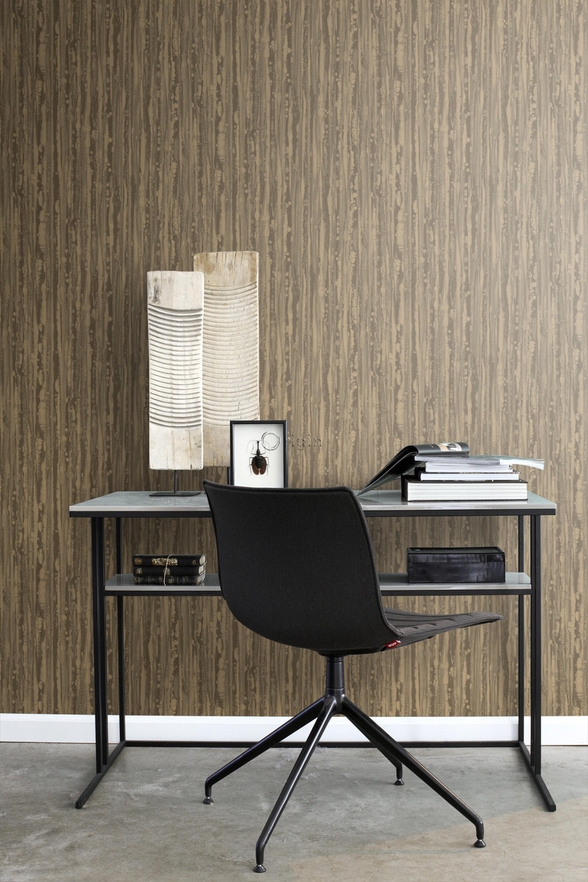 TAPETE Streifen 53 cm x 10.05 m - Braun, Papier (53/1000cm) - Origin Wallcoverings