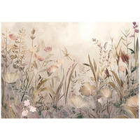 FOTOTAPETE Blumen Wiese Beige 150x105 cm - Multicolor, Papier (150/105cm) - Wallarena