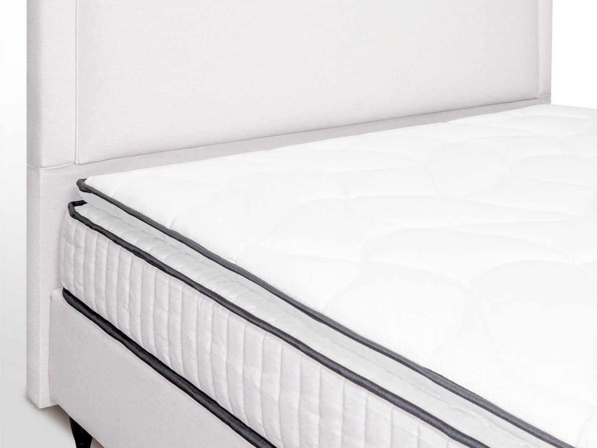 POLSTERBETT Snow Hellbeige 180/200 cm mit Bettkasten - Creme, Textil (180/200cm) - wonello